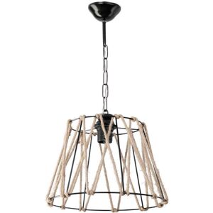 Toscohome Evren ASZ0881 lampe suspendue en métal noir et corde