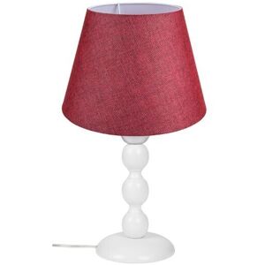 Toscohome Lampe de table avec base blanche et abat-jour en tissu rouge - LAGUNAH272865