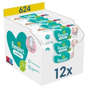 Pampers Lingettes Sensitive 624 pièces,12x52