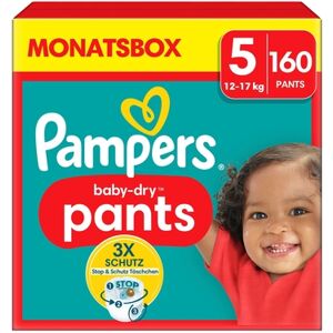 Pampers Couches culottes Baby-Dry Pants taille 5 Junior 12-17 kg pack mensuel...