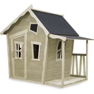 EXIT TOYS EXIT Maison cabane de jardin enfant Crooky 150 bois gris beige