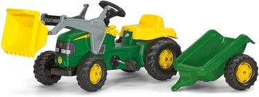 rolly toys Tracteur enfant à pédales rollykid John Deere pelle remorque 023110