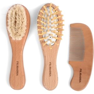 Filibabba Kit peigne et brosse bébé bois