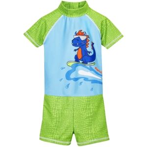 Playshoes Maillot de bain enfant 1 pièce anti-UV dinosaure bleu vert 110/116