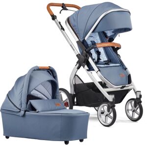 GESSLEIN Poussette duo combinée 2en1 FX4 Life, bleu moyen/palmier