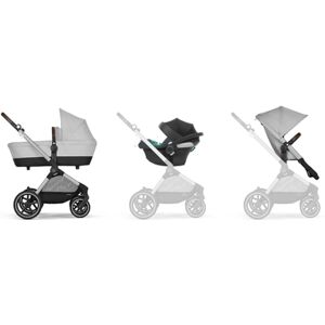 cybex GOLD Poussette trio combinée 3en1 EOS Lux cosy Aton B2 Silver Lava Grey