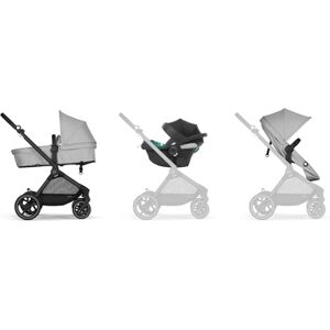 cybex GOLD Poussette trio combinée 3en1 Eos Basic cosy Aton B2 Black Lava Grey