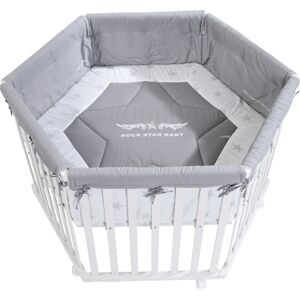 roba Parc bébé hexagonal Rock Star Baby, blanc 120 cm