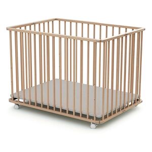 WEBABY Parc bébé pliable hêtre verni 70x100 cm 70x100 cm