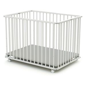 WEBABY Parc bébé pliable hêtre blanc 70x100 cm 70x100 cm