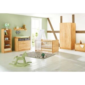 Pinolino Lit enfant armoire 2 portes commode Natura bois, large 70x140 cm