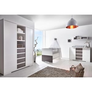 Schardt Ensemble lit enfant commode armoire 2 portes Maxx Fleetwood, blanc... 70x140 cm