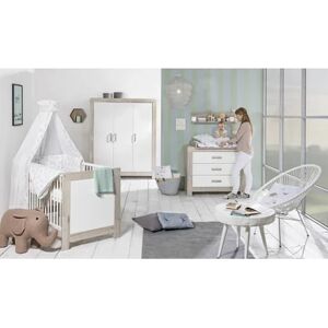 Schardt Ensemble lit enfant commode armoire 3 portes Nordic Halifax bois... 70x140 cm