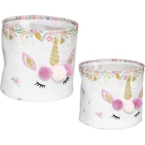 atmosphera Paniers de rangement jouets licorne lot de 2