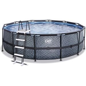 EXIT TOYS EXIT Piscine tubulaire ronde Stone filtre à sable ø4,5x1,22 m gris