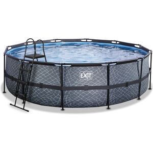 EXIT TOYS EXIT Piscine tubulaire ronde Stone filtre à sable 12 V gris ø4,88x1,22 m