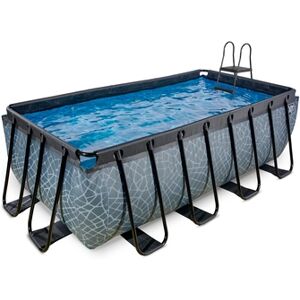 EXIT TOYS EXIT Piscine tubulaire Stone pompe à filtre 12V 4x2x1,22 m