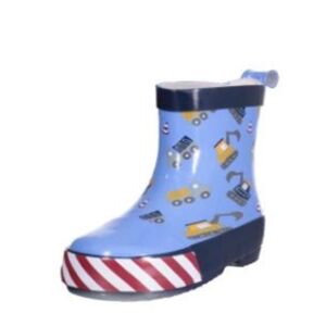 Playshoes Bottes enfant caoutchouc demi-tige chantier bleu 26