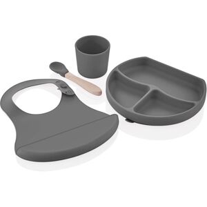 babyJem Kit vaisselle enfant silicone, gris