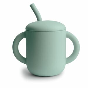 mushie Tasse enfant paille 6 mois+ Cambridge Blue 125 ml