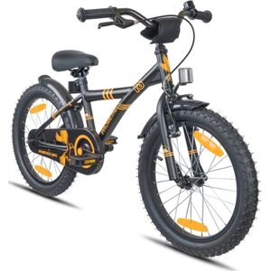 PROMETHEUS BICYCLES® Vélo enfant 18 pouces noir mat orange