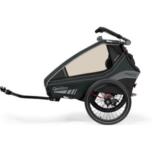 Qeridoo® Remorque de vélo enfant Kidgoo 2 Sport Grey édition limitée...