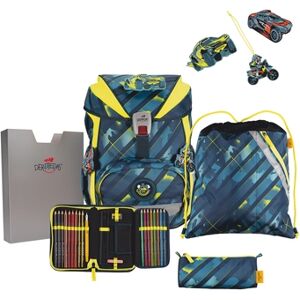 DerDieDas® Cartable d'école enfant Ergoflex Speed Challenge, 5 pièces