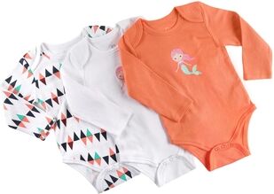 pink or blue Body enfant manches longues orange lot de 3