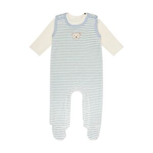 Steiff Ensemble grenouillère stripes celestail blue 62 (3 mois)