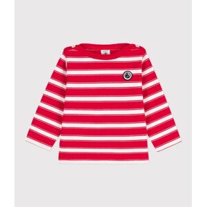 Petit Bateau Marinière bébé coton épais rayé rouge peps blanc marshmallow 86 (18 mois)