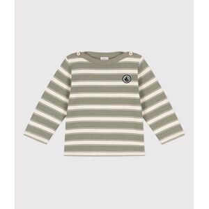 Petit Bateau Marinière bébé jersey épais rayé marécage/avalanche 80 (12 mois)