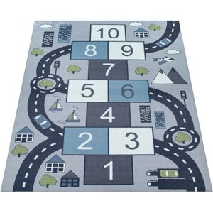 Paco Home Tapis enfant Bin 565 gris 240x340 cm