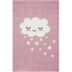 LIVONE Tapis enfant Kids love Rugs nuage rose/blanc 110x170 cm