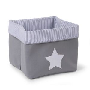 CHILDHOME Panier de rangement rayures gris 32x32x29 cm