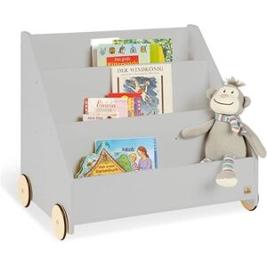 Pinolino Bibliothèque enfant roulettes Lasse bois, gris