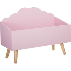 atmosphera Coffre enfant nuage bois rose 60x30 cm