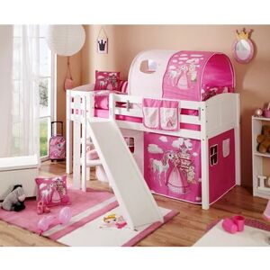 TiCAA Lit toboggan enfant Ekki Country Horse rose