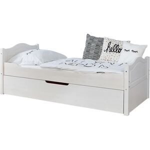 TiCAA Lit simple enfant Leni pin blanc 90x200 cm 90x200 cm