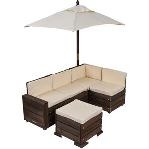 Kidkraft® Salon de jardin enfant parasol Outdoor Sectional Ottoman bois 20305