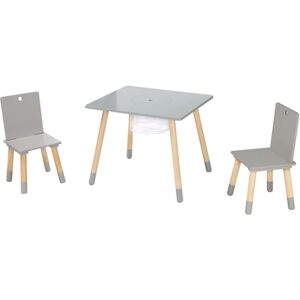 roba Ensemble table chaises enfant filet de rangement bois gris