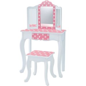 Teamson Kids Coiffeuse enfant tabouret bois, Dots