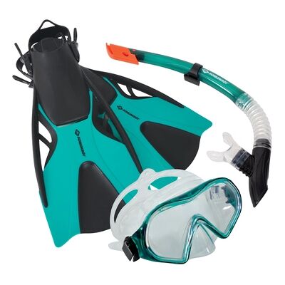 SCHILDKRÖT® Tuba masque palmes adulte Cayman turquoise T.S/M 3 pièces