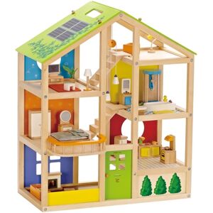 Hape Maison de poupée 4 saisons, meublée, 35 pièces E3401