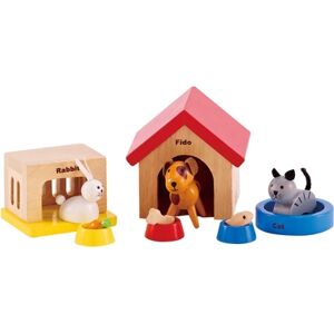 Hape Figurine animaux de la famille bois, 12 pièces E3455