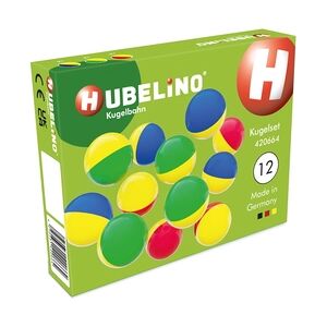 HUBELINO® Billes pour circuit à billes bicolore/multicolore 12 pièces