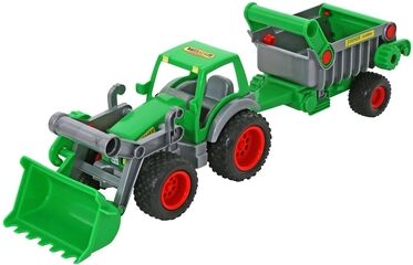 WADER QUALITY TOYS Farmer Technic - Tracteur enfant pelle avant, remorque