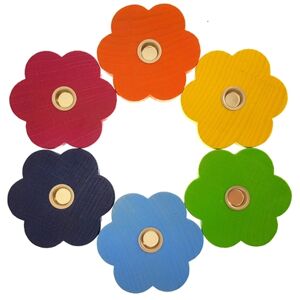 HESS Décoration fleurs d'anniversaire enfant bois, lot de 6