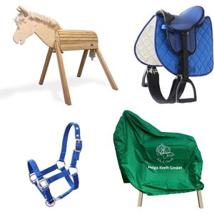 Helga Kreft Cheval de jardin enfant Tamme accessoires bois, bleu