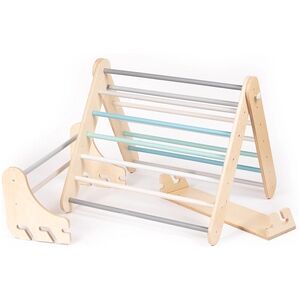 LEG & GO Triangle d'escalade enfant Pikler suédois 2en1 bois pastel