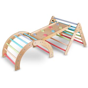 tiSsi® Echelle d'escalade enfant triangle Pikler bois pastel multicolore